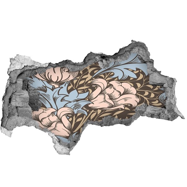 Autocolant de perete gaură 3D Gaură în model floral de perete