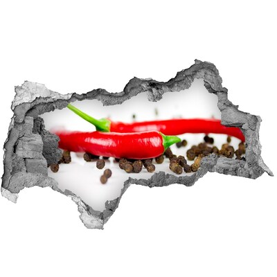 Fototapet 3D gaură în perete Condimente picante în bucătărie