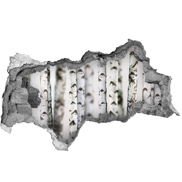 Autocolant 3D gaura cu priveliște Oază de pădure în spatele zidului