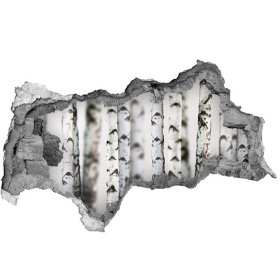 Autocolant 3D gaura cu priveliște Oază de pădure în spatele zidului