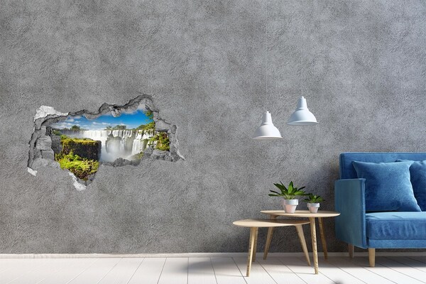 Autocolant 3D gaura cu priveliște Cascadele Iguazu