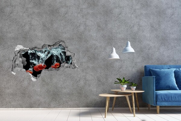 Fototapet un zid spart cu priveliște Explozie de fructe în apă