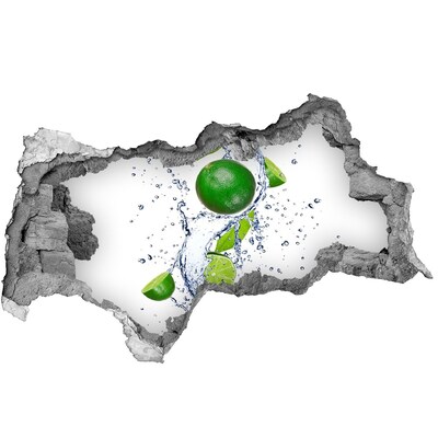 Autocolant de perete gaură 3D Lime răcoritor în apă