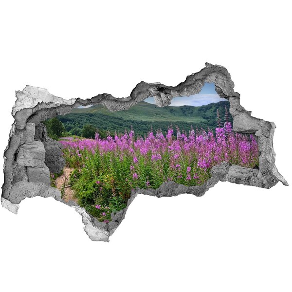 Autocolant gaură 3D Peisaj floral în munți