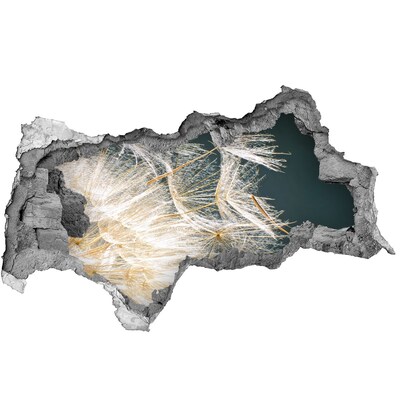 Autocolant un zid spart cu priveliște Un peisaj floral în spatele găurii