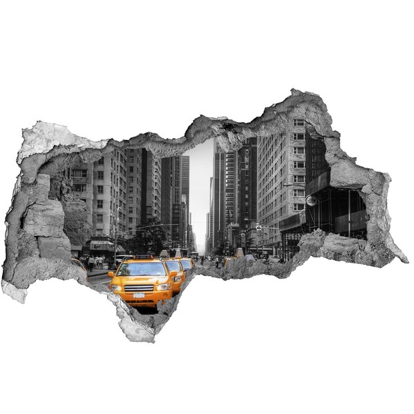 Autocolant autoadeziv gaură Taxiurile din New York City în peisajul urban