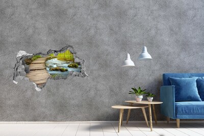 Fototapet 3D gaură în perete Un pârâu în pădure