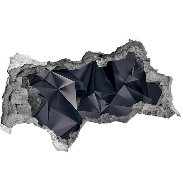 Fototapet un zid spart cu priveliște Negru, adâncime geometrică