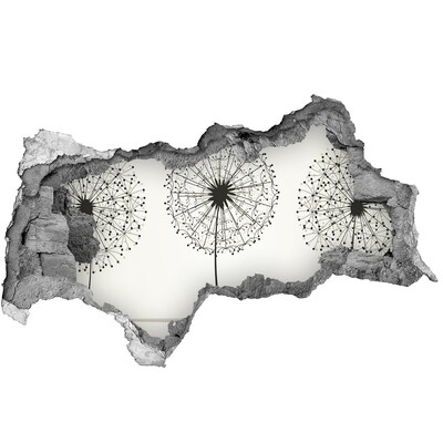 Autocolant 3D gaura cu priveliște Păpădii pe perete