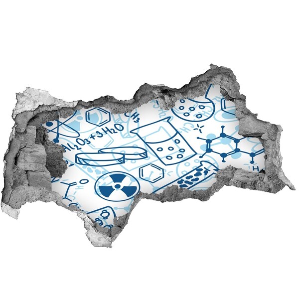 Autocolant de perete gaură 3D fundal chimie