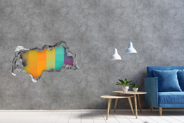 Autocolant gaură 3D Gaură colorată în perete