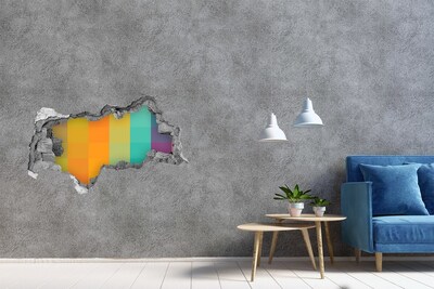 Autocolant gaură 3D Gaură colorată în perete