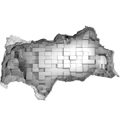 Autocolant 3D gaura cu priveliște Spațiu modern în spatele peretelui