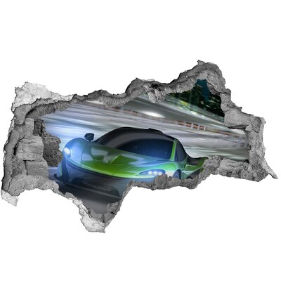 Autocolant 3D gaura cu priveliște Mașină sport în acțiune