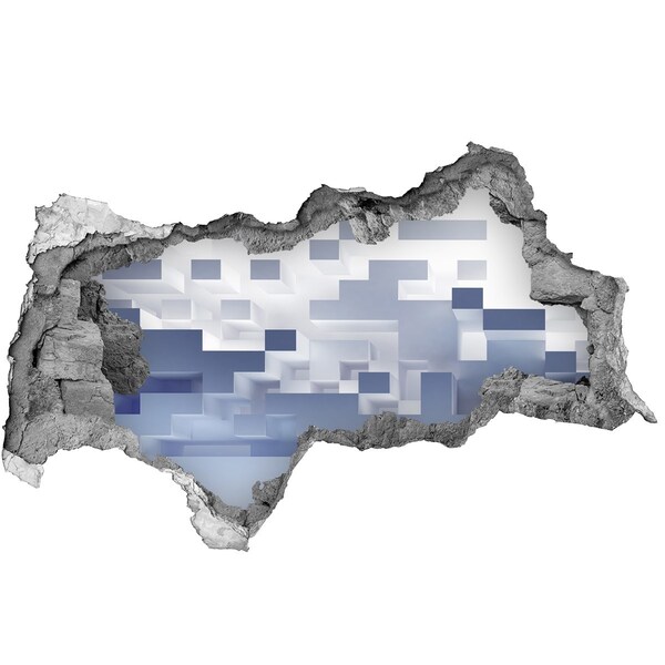 Autocolant 3D gaura cu priveliște Spațiu abstract în nuanțe de albastru