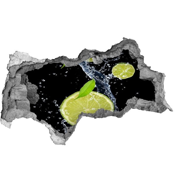 Autocolant de perete gaură 3D Cocktail răcoritor cu lămâie