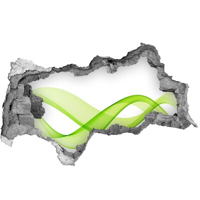 Autocolant de perete gaură 3D Val verde în gaura din perete