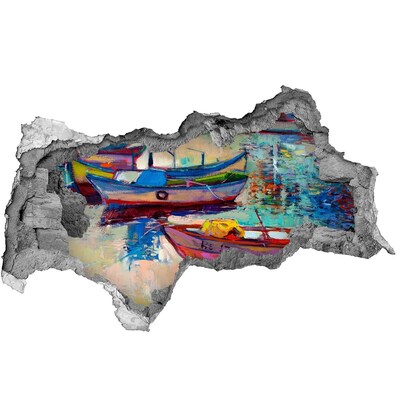 Autocolant autoadeziv gaură Bărci pitorești pe apă