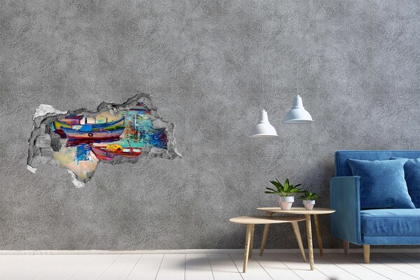 Autocolant autoadeziv gaură Bărci pitorești pe apă