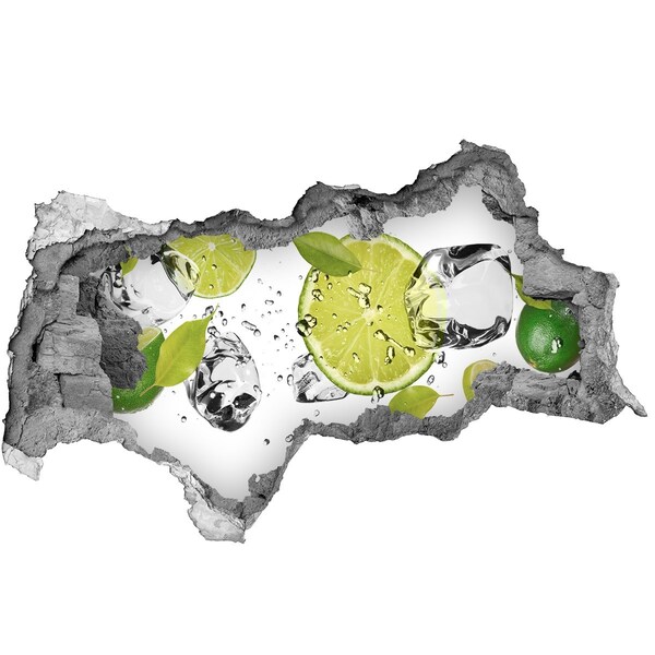 Fototapet un zid spart cu priveliște Un cocktail răcoritor cu lime