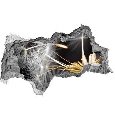 Fototapet un zid spart cu priveliște Visul florilor printr-o gaură în perete