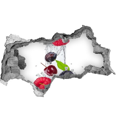 Fototapet 3D gaură în perete Fructele si apa