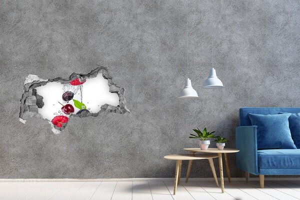 Fototapet 3D gaură în perete Fructele si apa