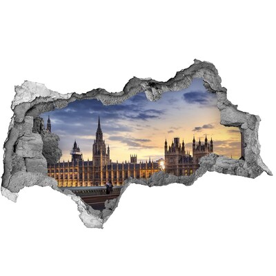 Autocolant de perete gaură 3D Apus de soare peste Londra