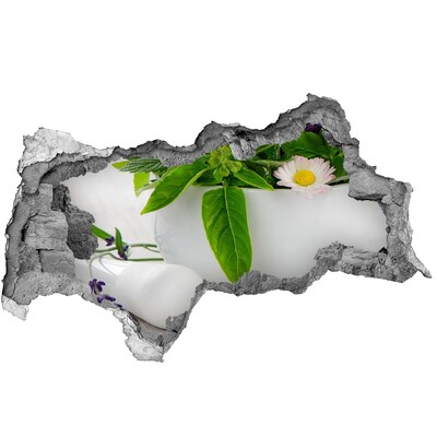 Autocolant un zid spart cu priveliște Vegetație verde în peretele deteriorat