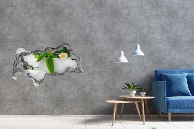 Autocolant un zid spart cu priveliște Vegetație verde în peretele deteriorat