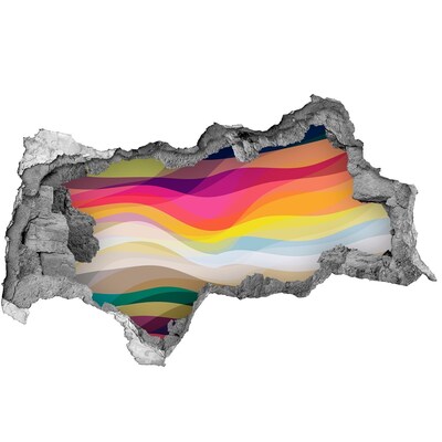 Autocolant autoadeziv gaură Valuri colorate pe un fundal de beton
