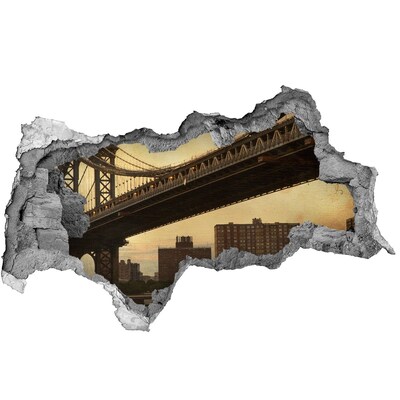 Autocolant de perete gaură 3D Podul din New York