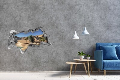 Autocolant un zid spart cu priveliște O oază în deșert