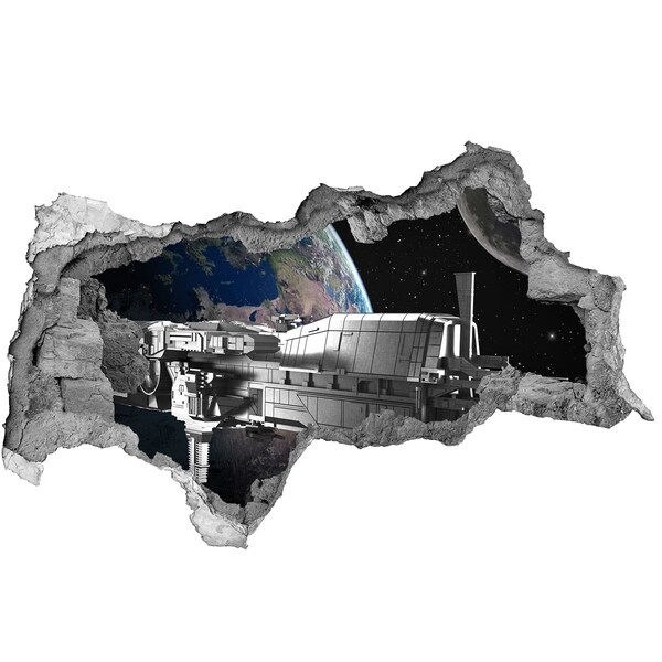 Autocolant gaură 3D Nava spatiala