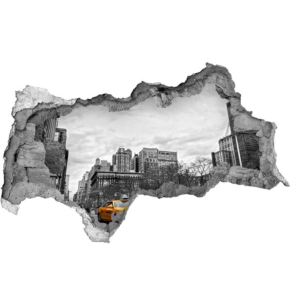 Autocolant autoadeziv gaură Taxiurile din New York City în peisajul urban