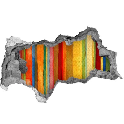 Autocolant un zid spart cu priveliște Dungi colorate pe un perete deteriorat