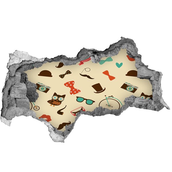 Autocolant de perete gaură 3D Modele și accesorii elegante