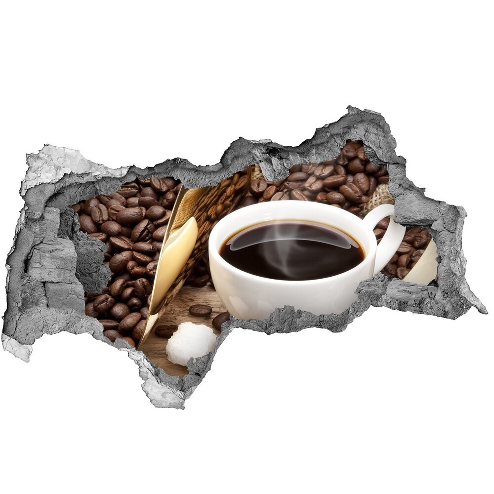 Autocolant un zid spart cu priveliște ceașcă de cafea