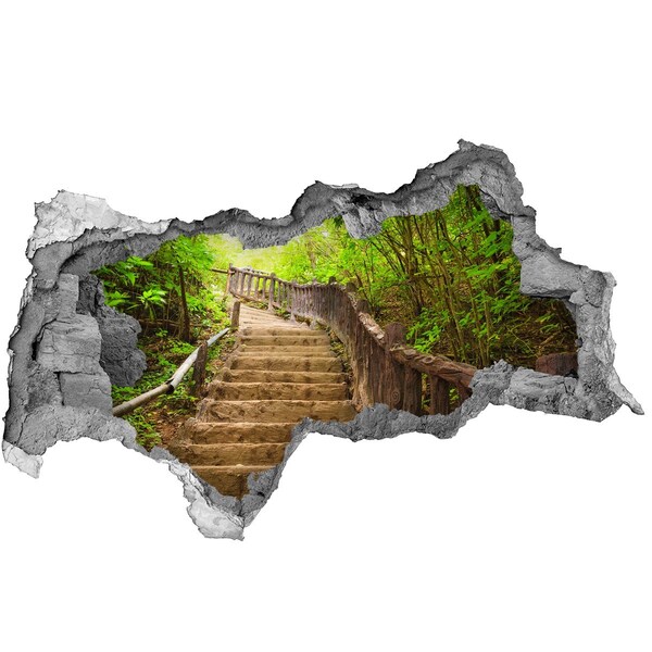 Autocolant autoadeziv gaură Calea de pădure în munți