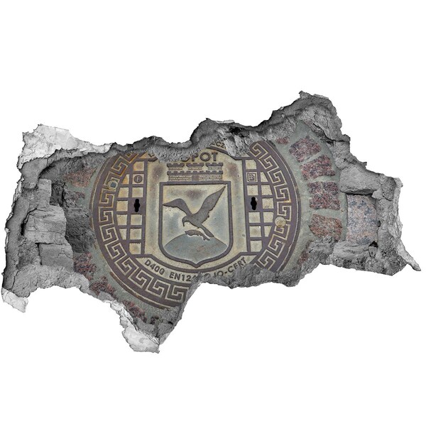 Autocolant de perete gaură 3D Sopot – Acoperire canalizare municipală