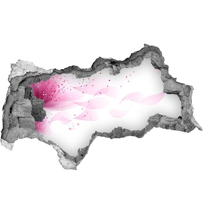 Autocolant autoadeziv gaură Val roz prin gaura din perete