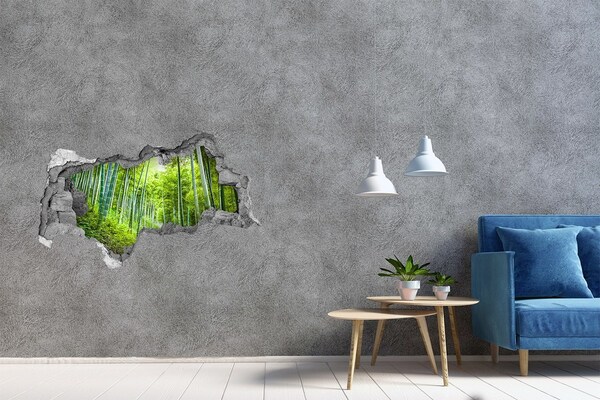 Autocolant de perete gaură 3D Pădurea de bambus