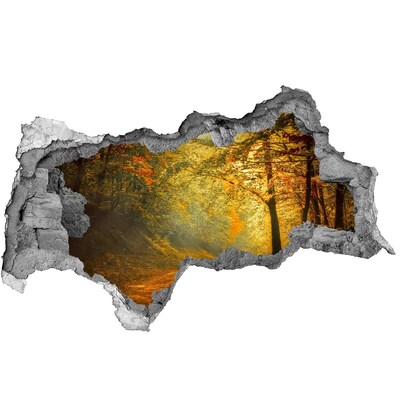 Fototapet 3D gaură în perete Toamnă aurie în pădure