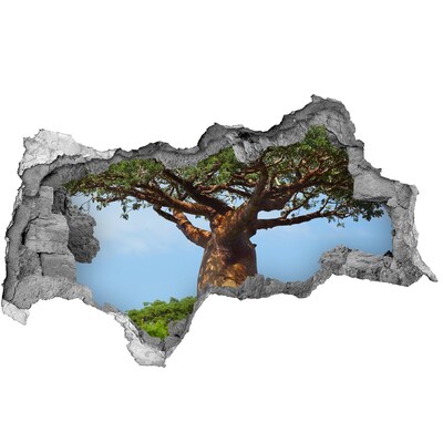 Autocolant gaură 3D Baobab într-o gaură în perete