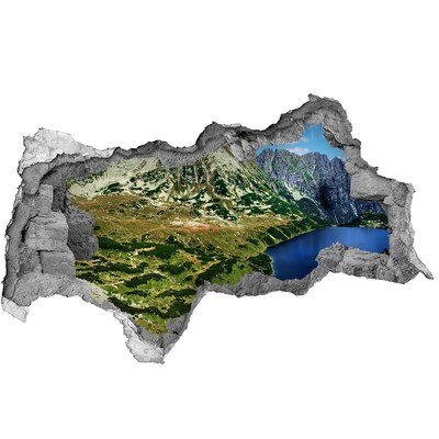 Autocolant gaură 3D Valley în munți