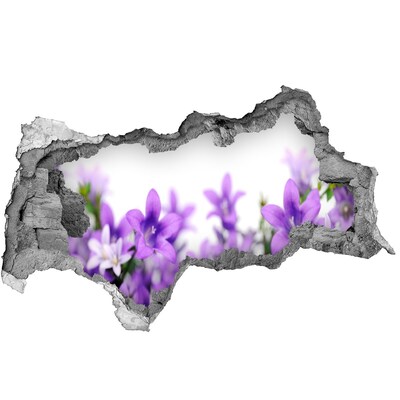 Fototapet 3D gaură în perete clopote violet