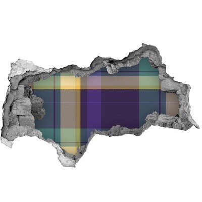 Autocolant 3D gaura cu priveliște Model în carouri pe perete