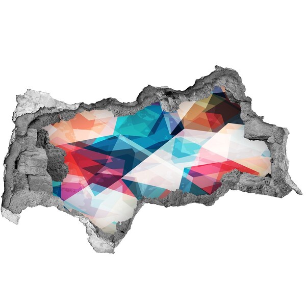 Autocolant un zid spart cu priveliște Lumea cristalină colorată