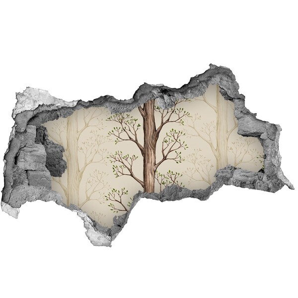 Autocolant gaură 3D Zid spart cu un copac