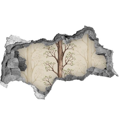 Autocolant gaură 3D Zid spart cu un copac